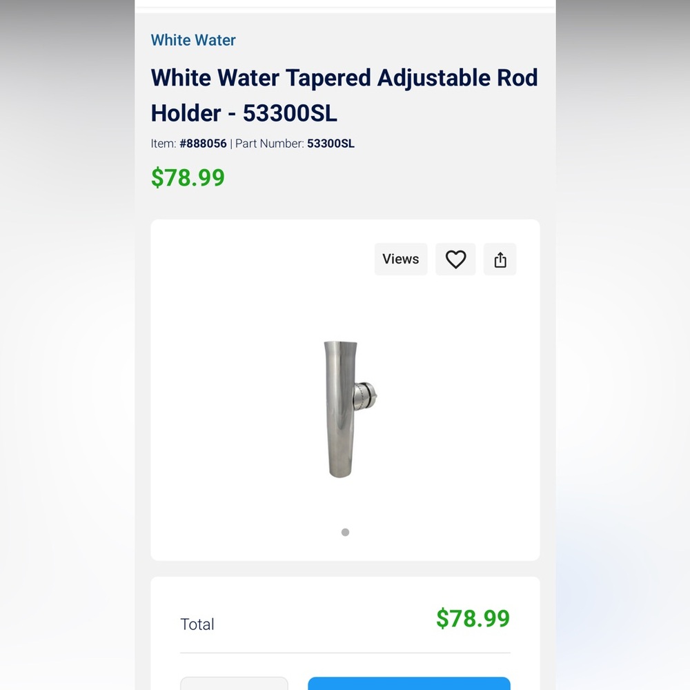 White Water Tapered adjustable Rod Holder